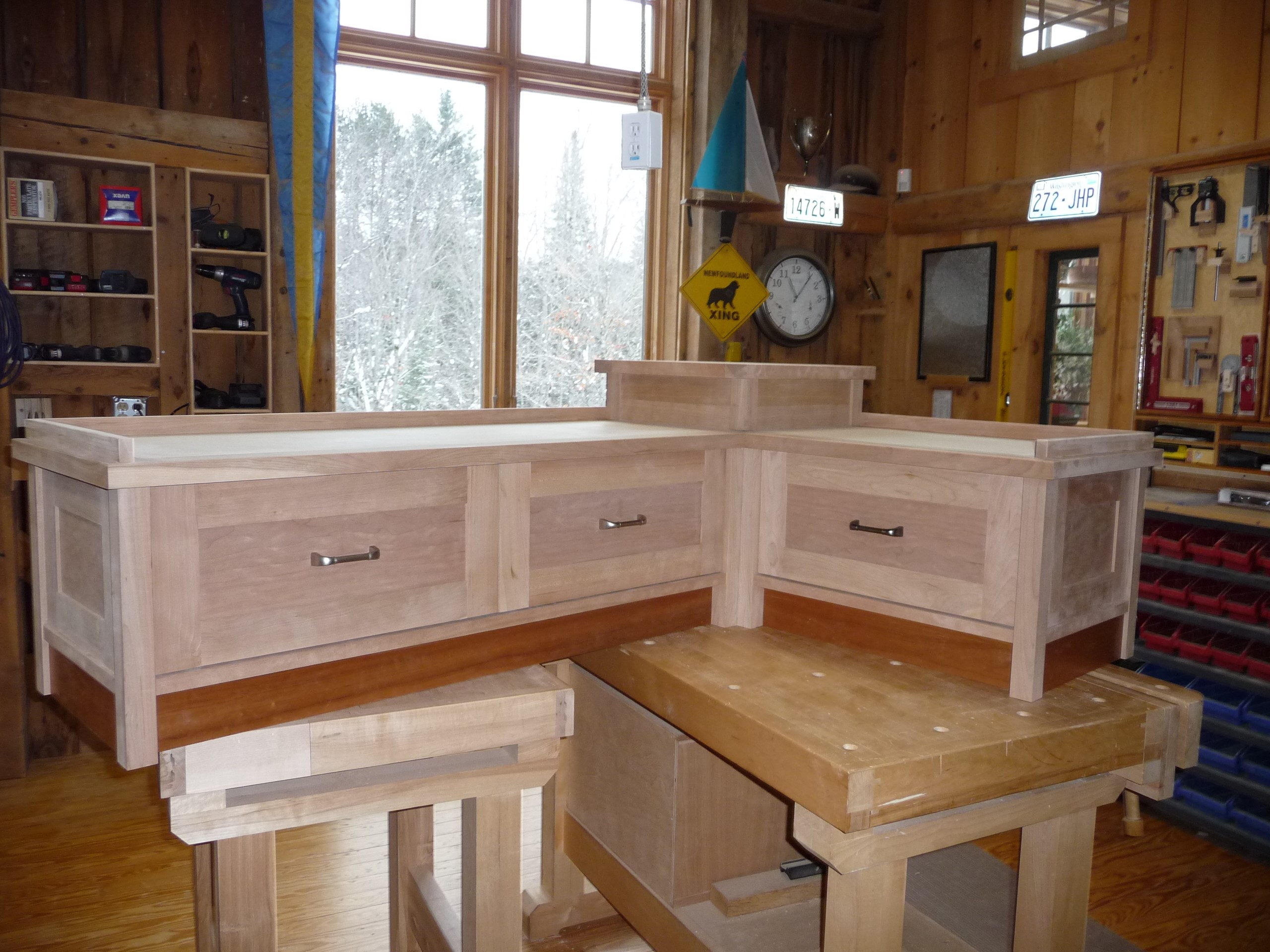 Woodworking project at Beaver Brook Farm, VT